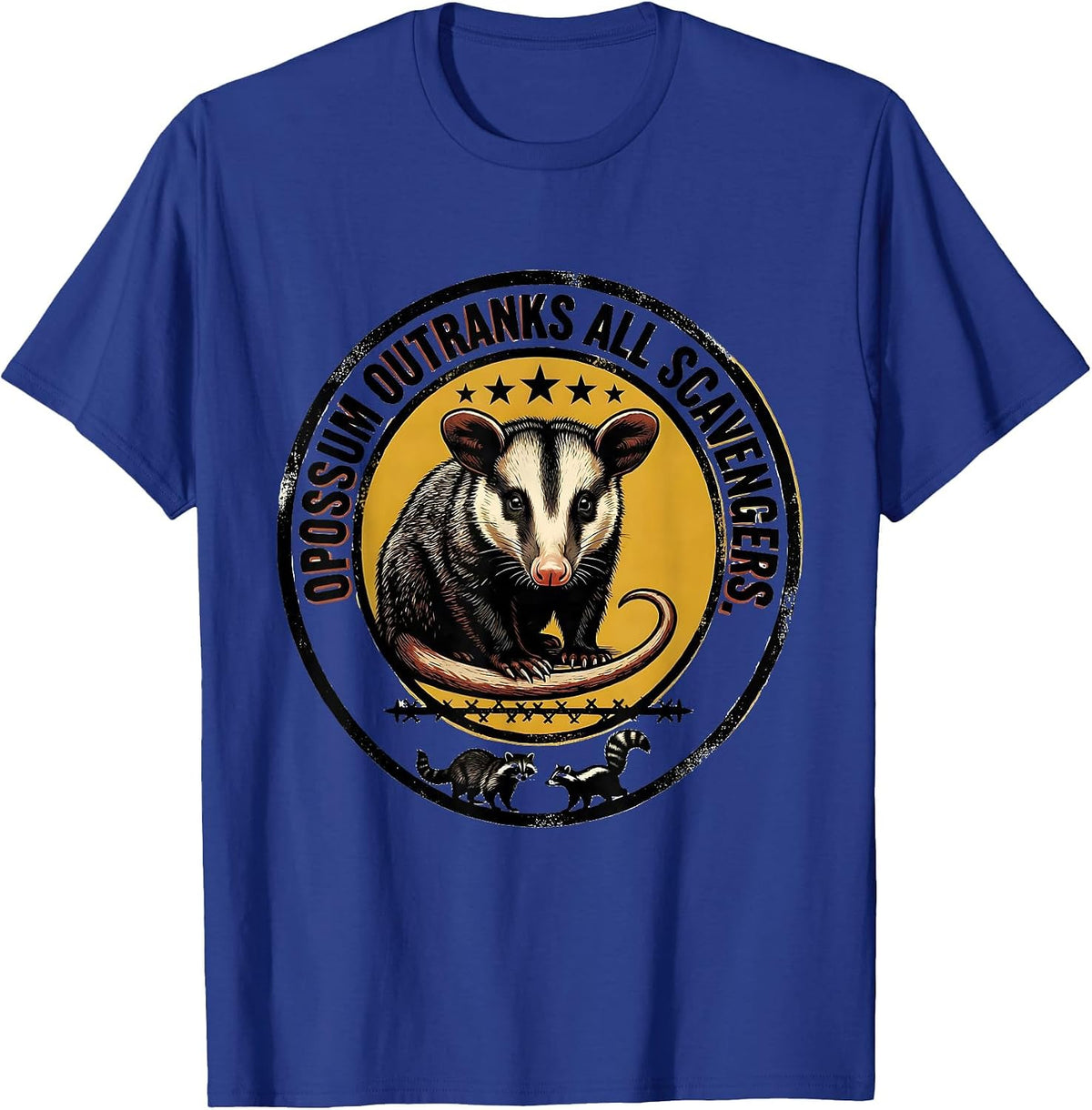 Men's Opossum Outranks All Scavengers Funny Animal Meme Possum T-Shirt - Royal Blue