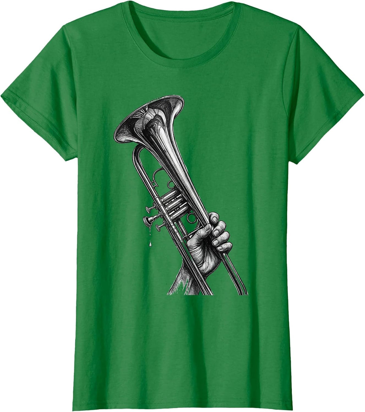 Women's Trombone Slide Tired Humor Band Player Gift T-Shirt - Kelly Green