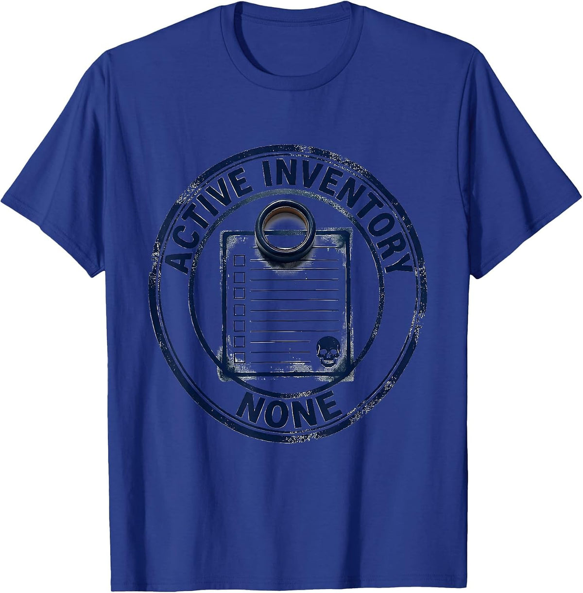Active Inventory None Funny Skeleton Skull Deadpan Humor T-Shirt - Royal Blue