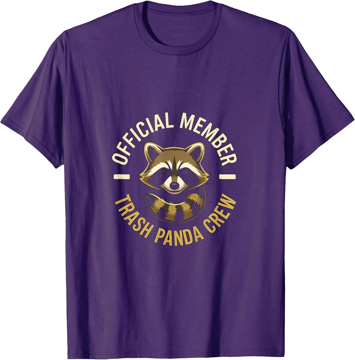 Men's Official Member Trash Panda Crew Funny Raccoon Meme Humor T-Shirt - Purple