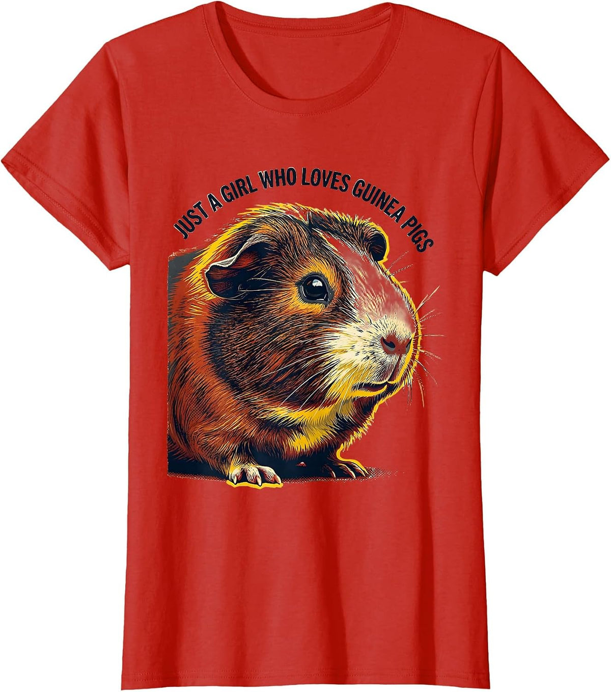 Just A Girl Who Loves Guinea Pigs Funny Pig Lover Gift T-Shirt - Red