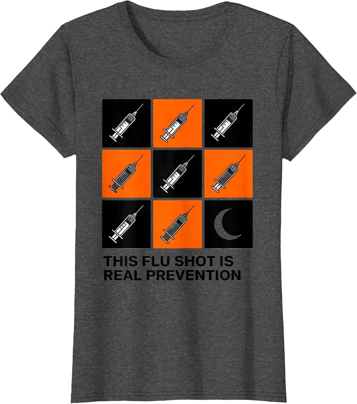 Women's This Flu Shot Is Real Prevention Funny Nurse Doctor T-Shirt - Dark Heather Grey