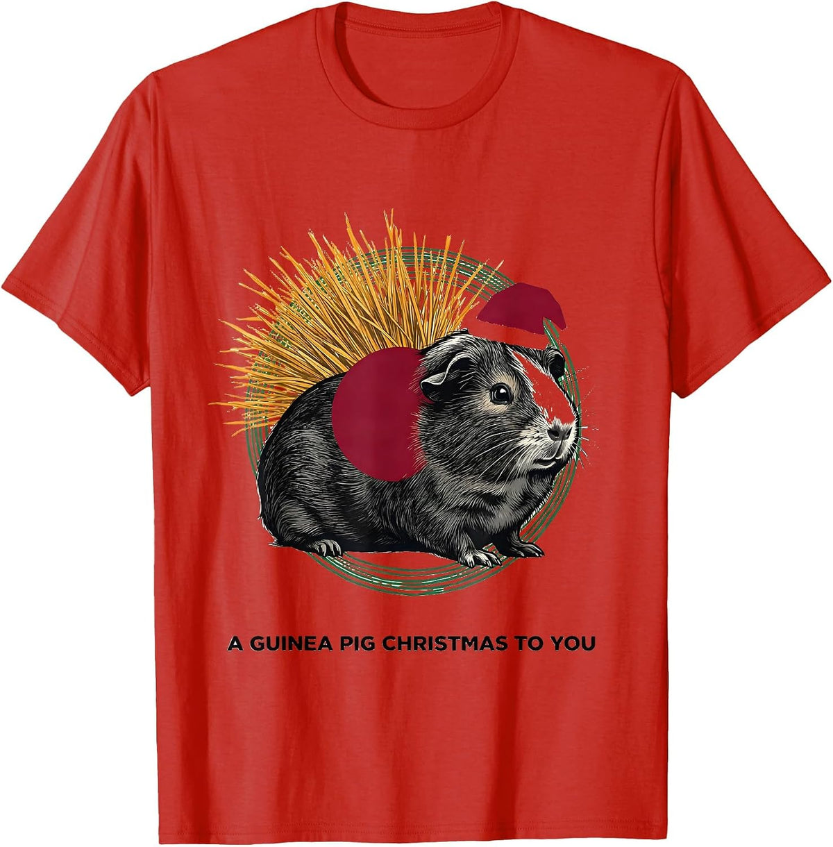 Men's A Guinea Pig Christmas To You Whimsical Guinea Pig Lover T-Shirt - Red
