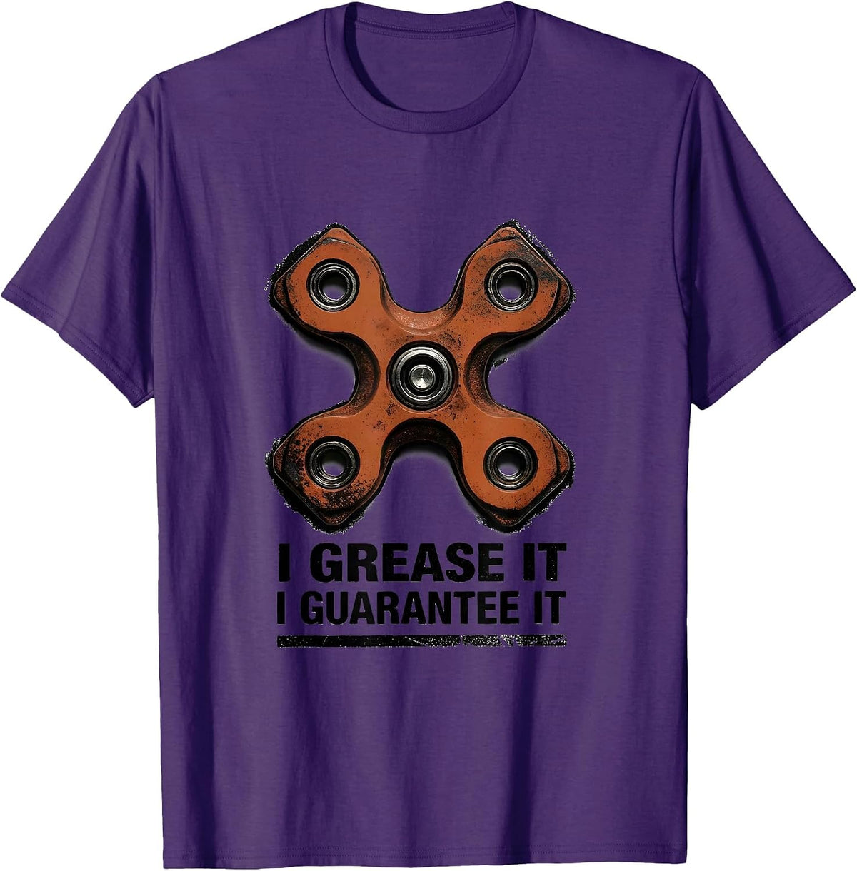 Men's I Grease It, I Guarantee It Funny Mechanic Auto Technician T-Shirt - Purple