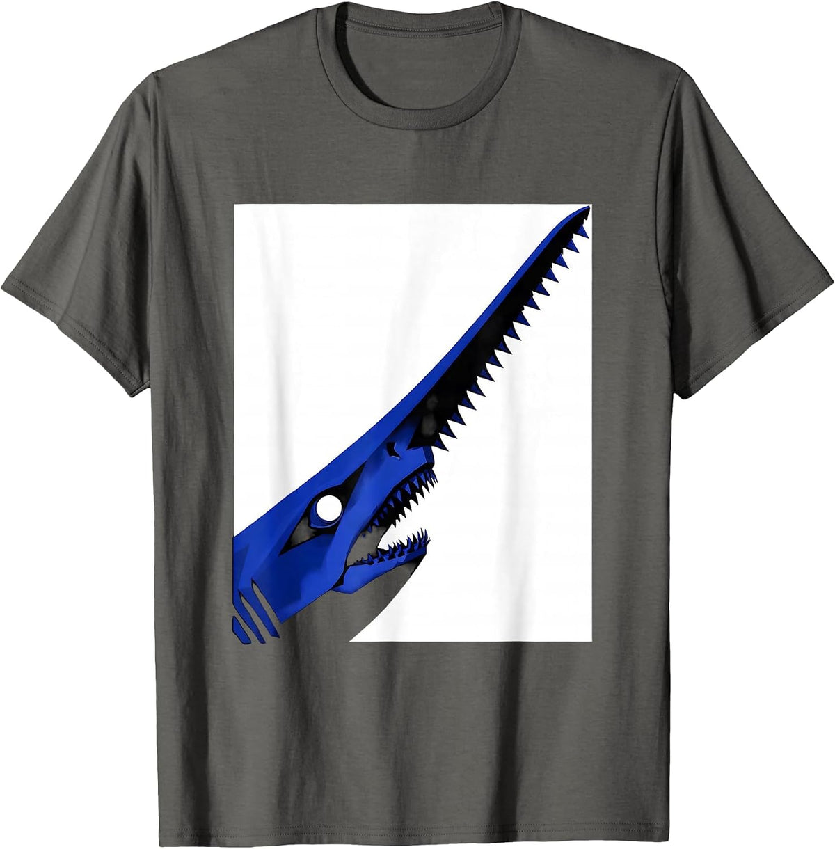 Sawshark Head Funny Shark Lover Ocean Animal Humor T-Shirt - Asphalt Grey