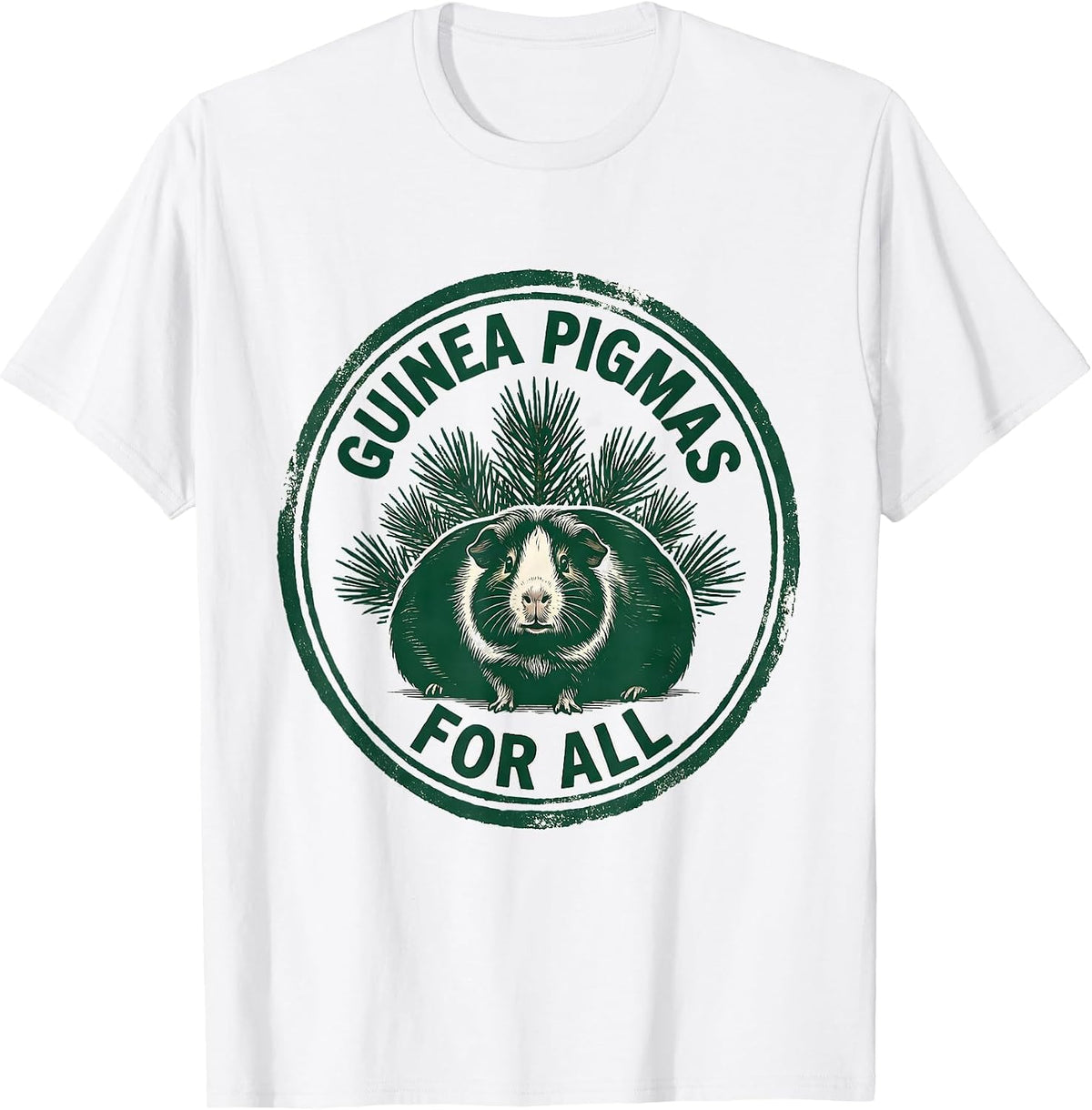 Men's Guinea Pigmas For All Funny Guinea Pig Christmas Rubber T-Shirt - White