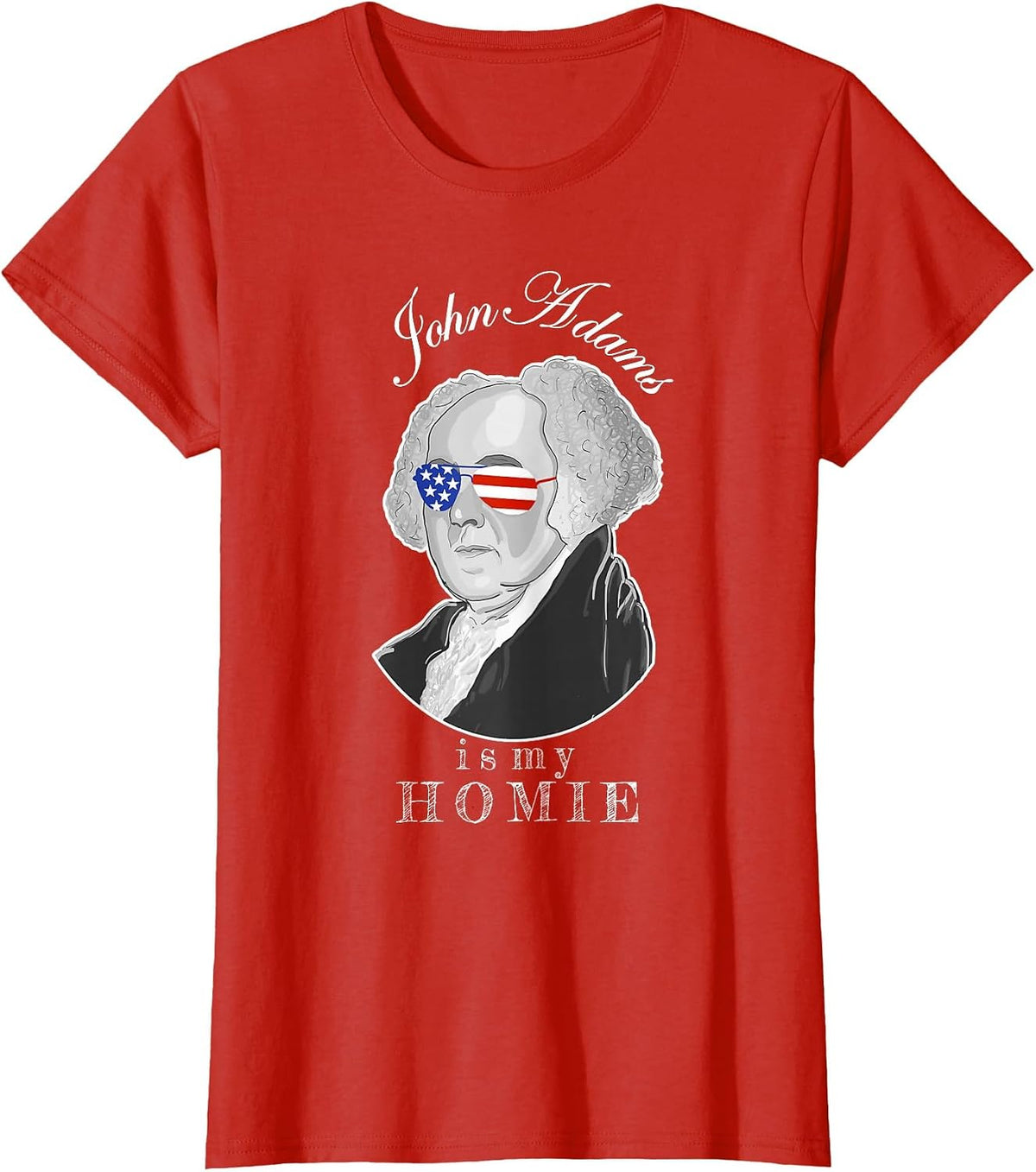 Funny Founding Father John Adams Party Time T-Shirt - Red