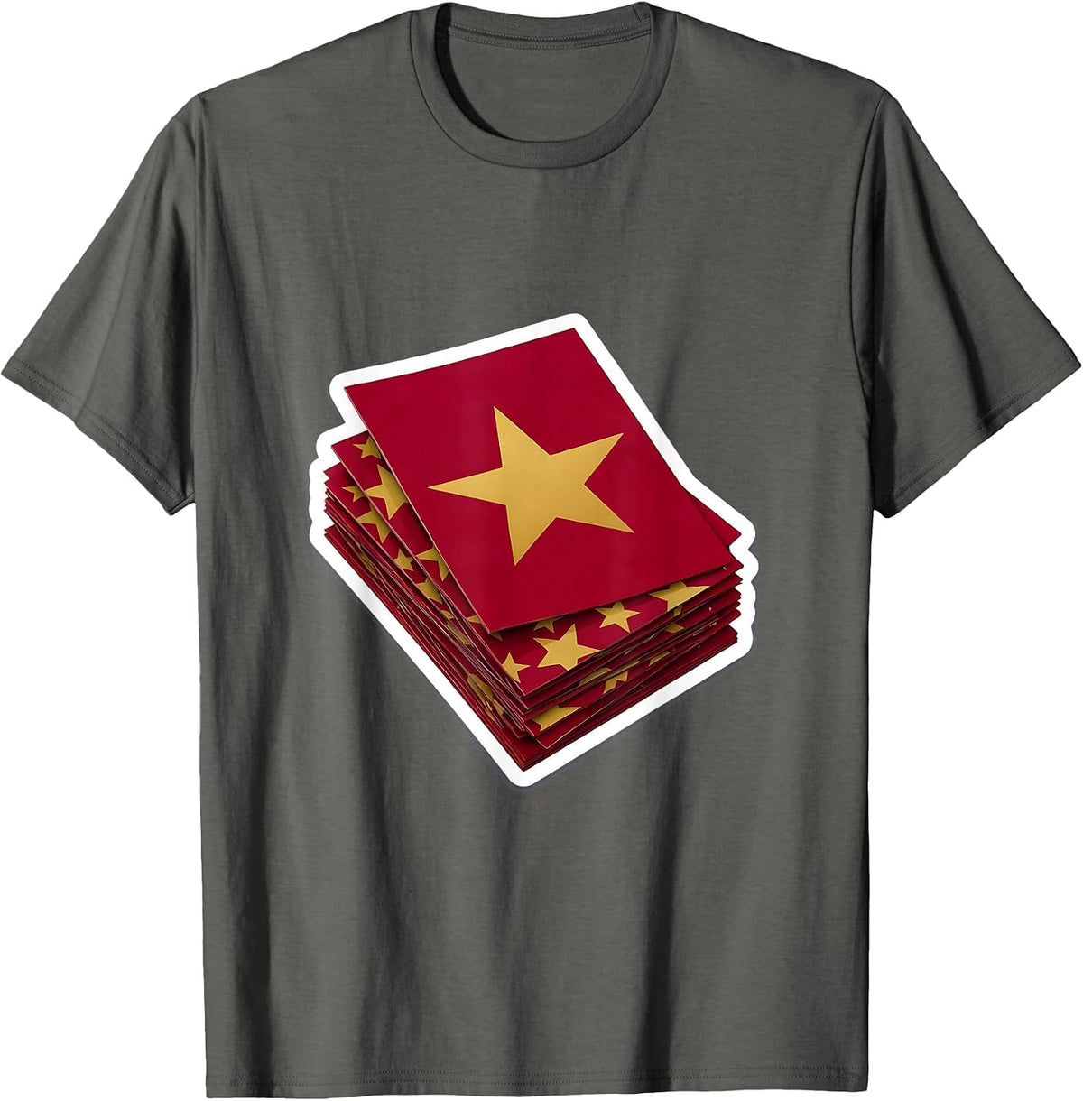 5th Grade Teacher Graded Papers Gold Stars Gift T-Shirt - Asphalt Grey
