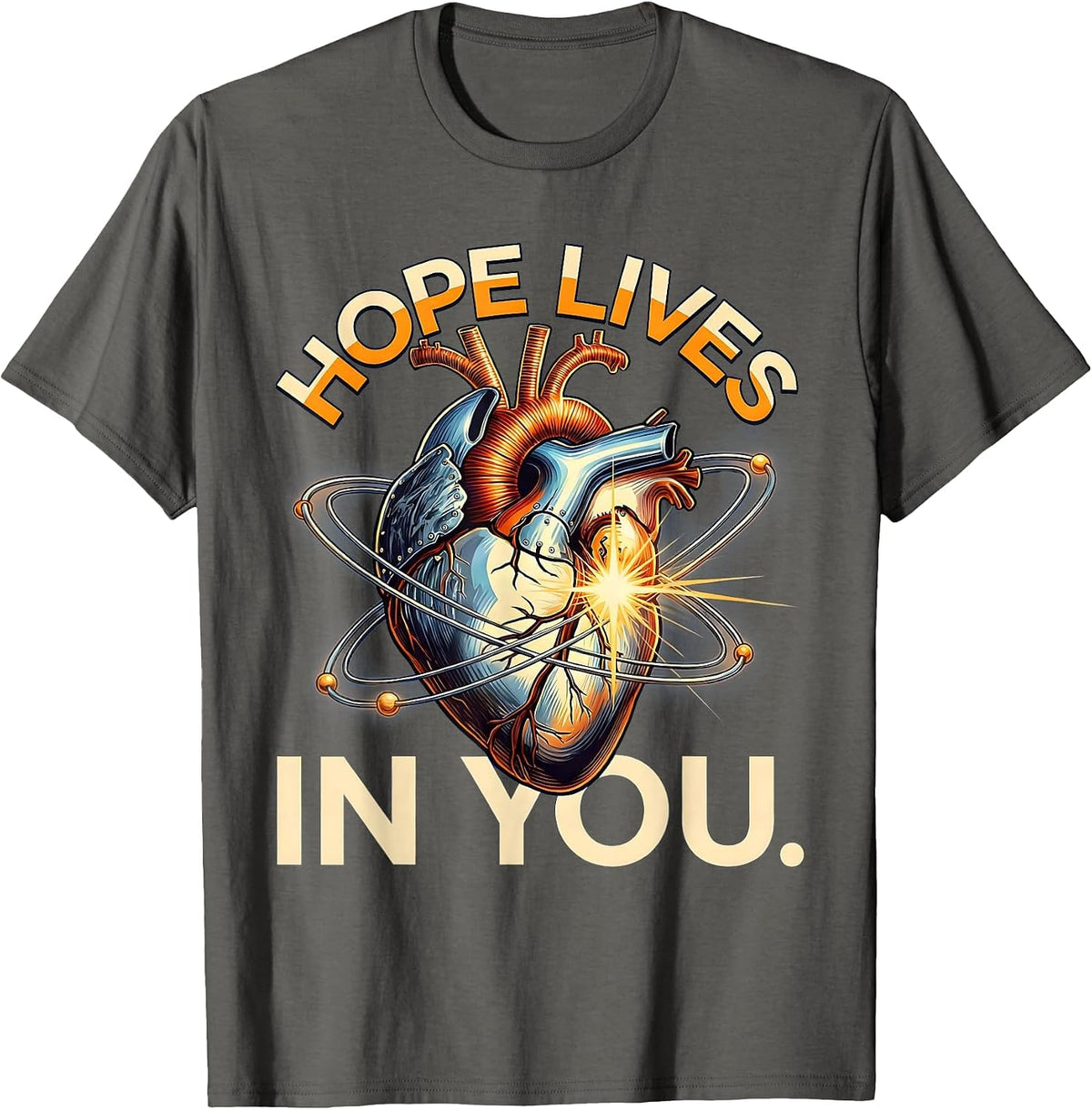 Hope Lives In You Suicide Prevention Awareness T-Shirt - Asphalt Grey