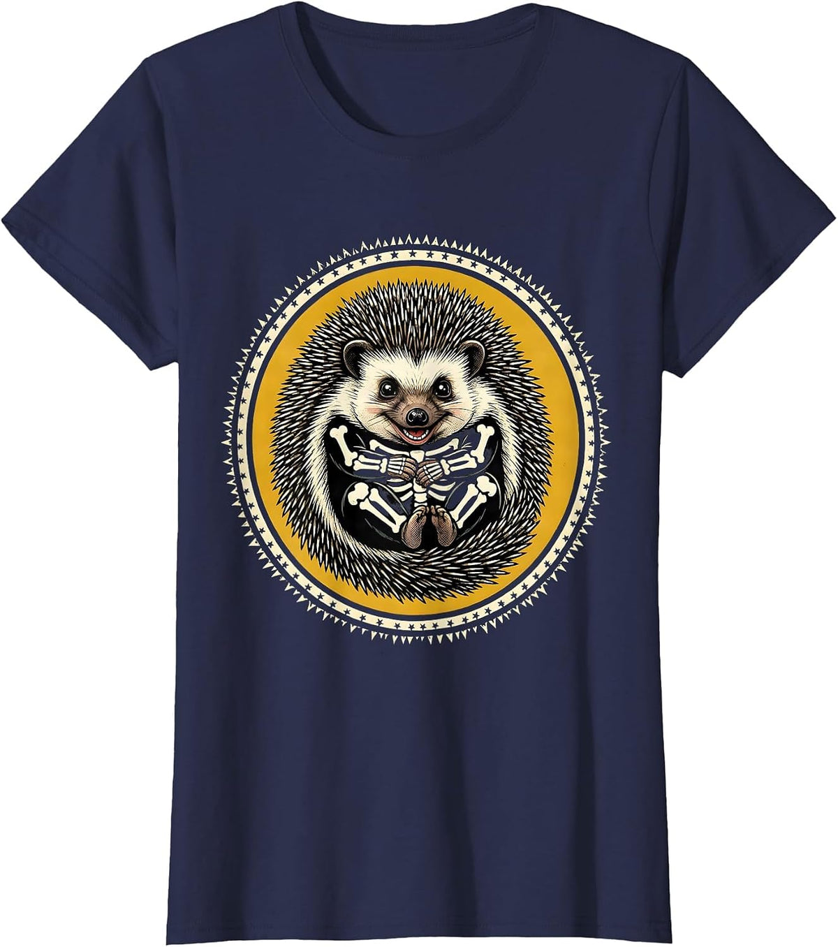 Women's Toddler Hedgehog Skeleton Onesie Halloween T-Shirt - Navy Blue