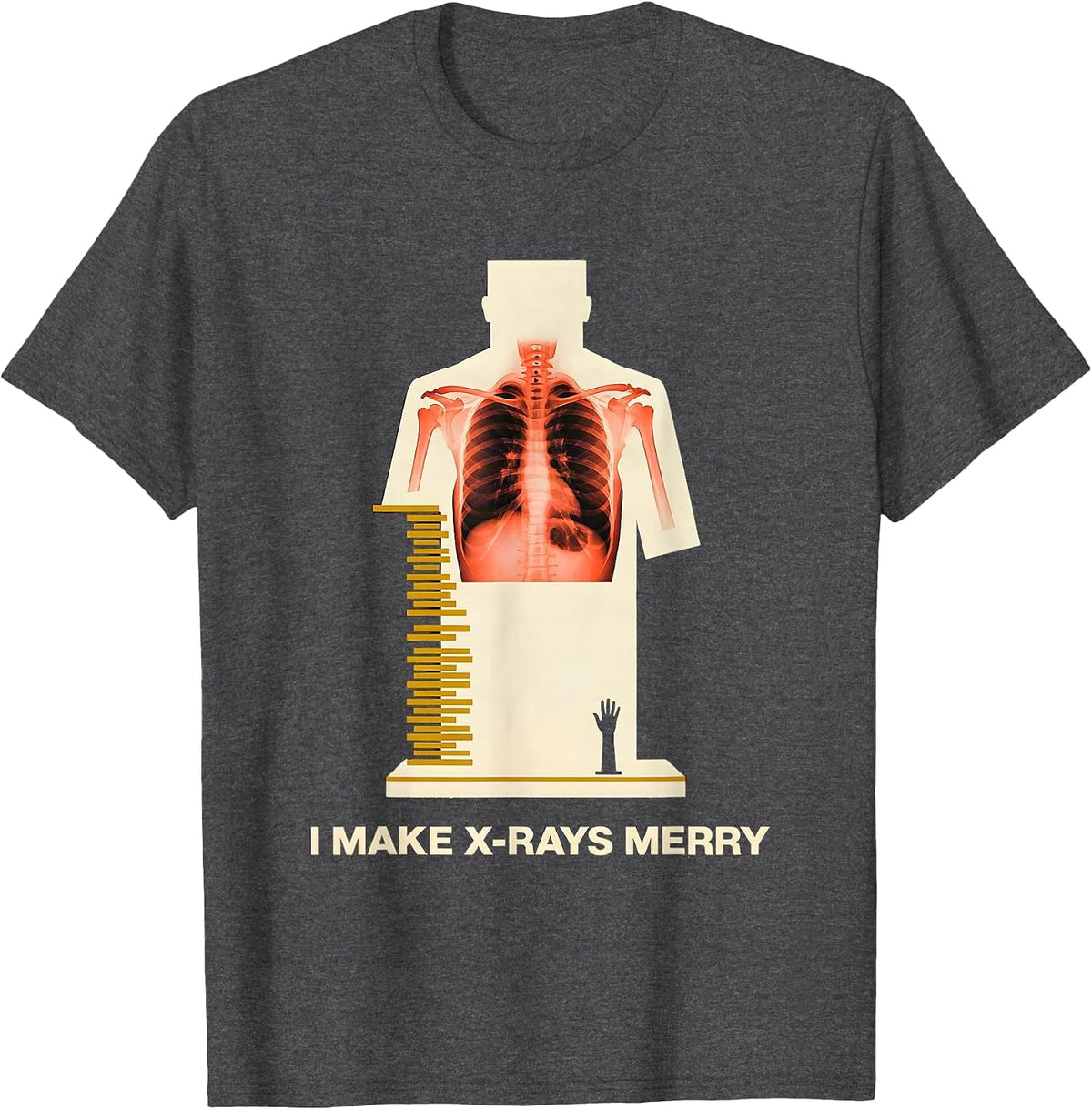 I Make X-Rays Merry Funny Radiology Tech Rad Tech Gift T-Shirt - Dark Heather Grey