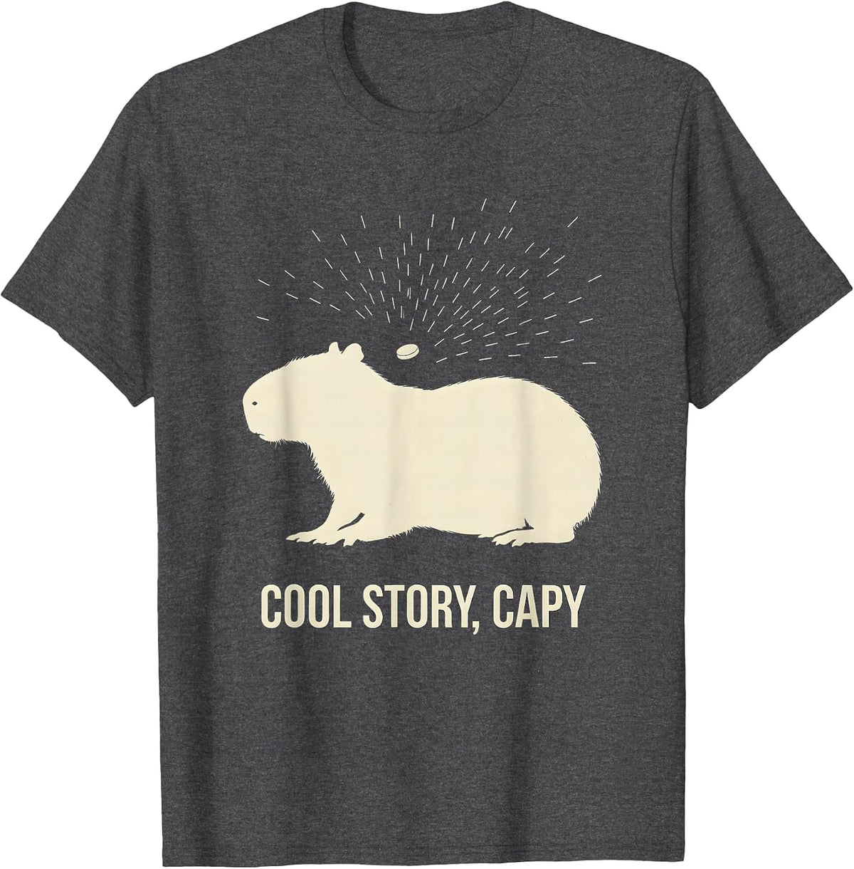 Men's Cool Story Capy Funny Capybara Animal Meme Humor T-Shirt - Dark Heather Grey