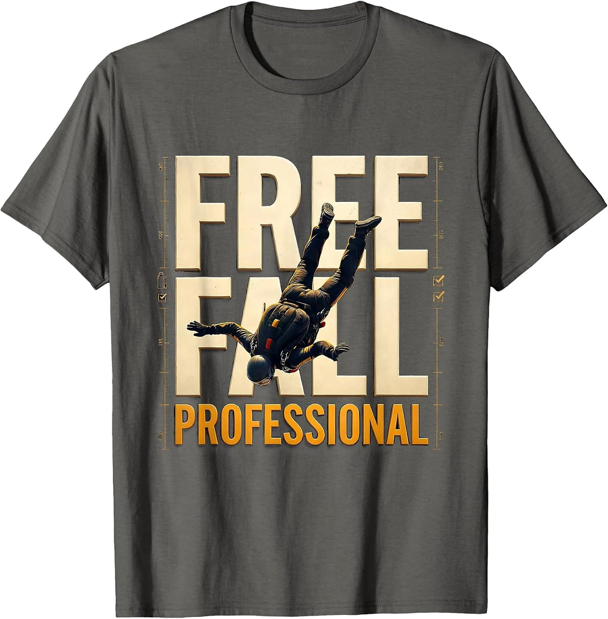 Free Fall Professional Funny Skydiving Skydive Lover T-Shirt - Asphalt Grey