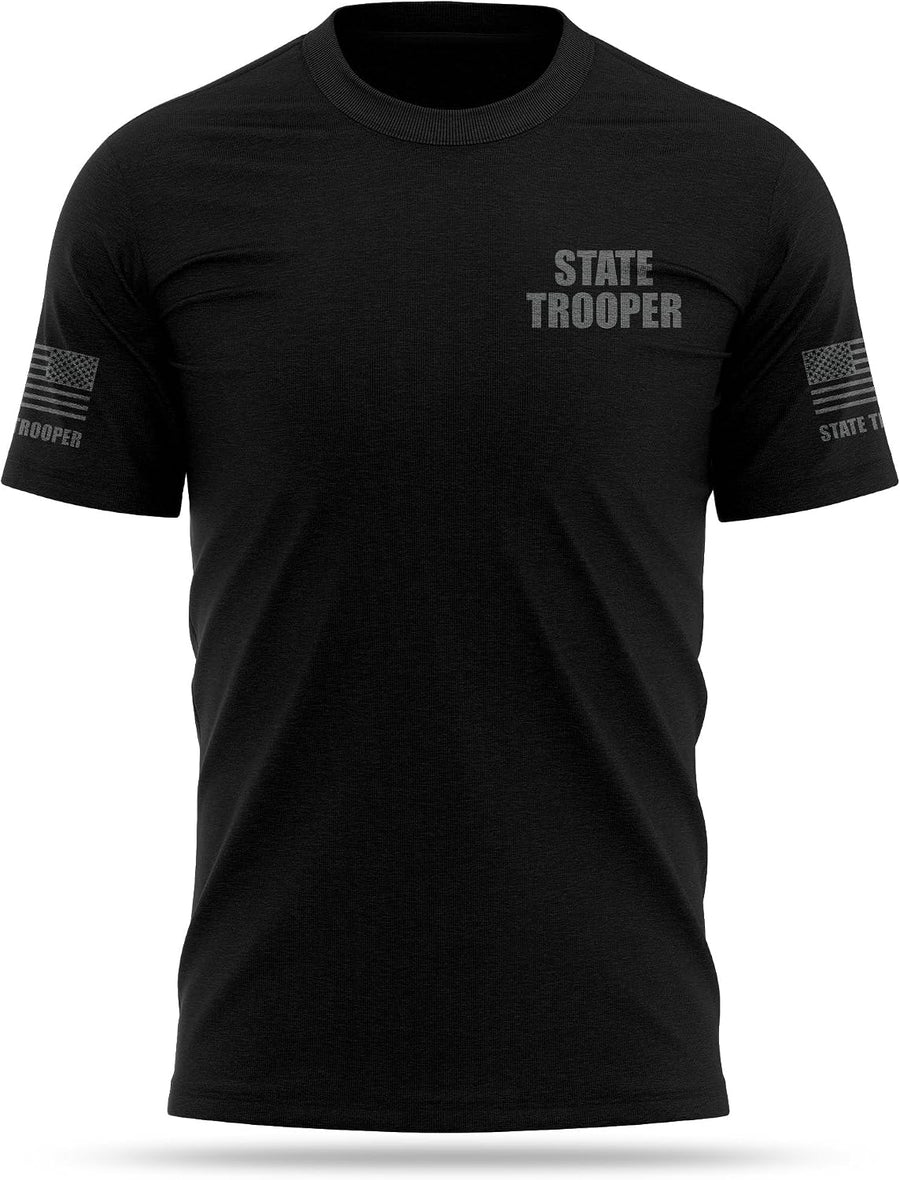 13FA State Trooper Cotton Blend Shirt - USA Patriotic Durable Tee - Soft Comfort. Perfect for on Duty - As Pictured