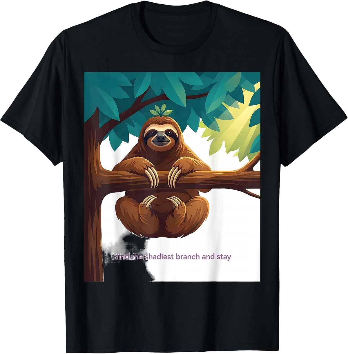Men's I Find The Shadiest Branch And Stay Funny Sloth Lover Gift T-Shirt - Black