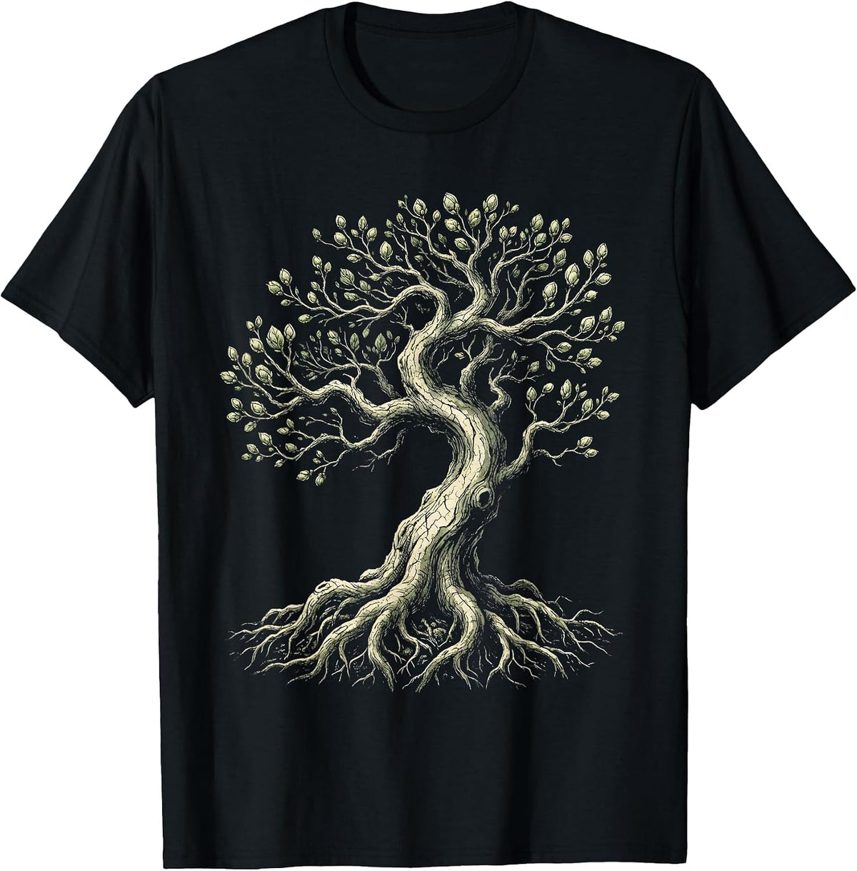 Men's Suicide Awareness Storm-Beaten Tree New Buds Design T-Shirt - Black
