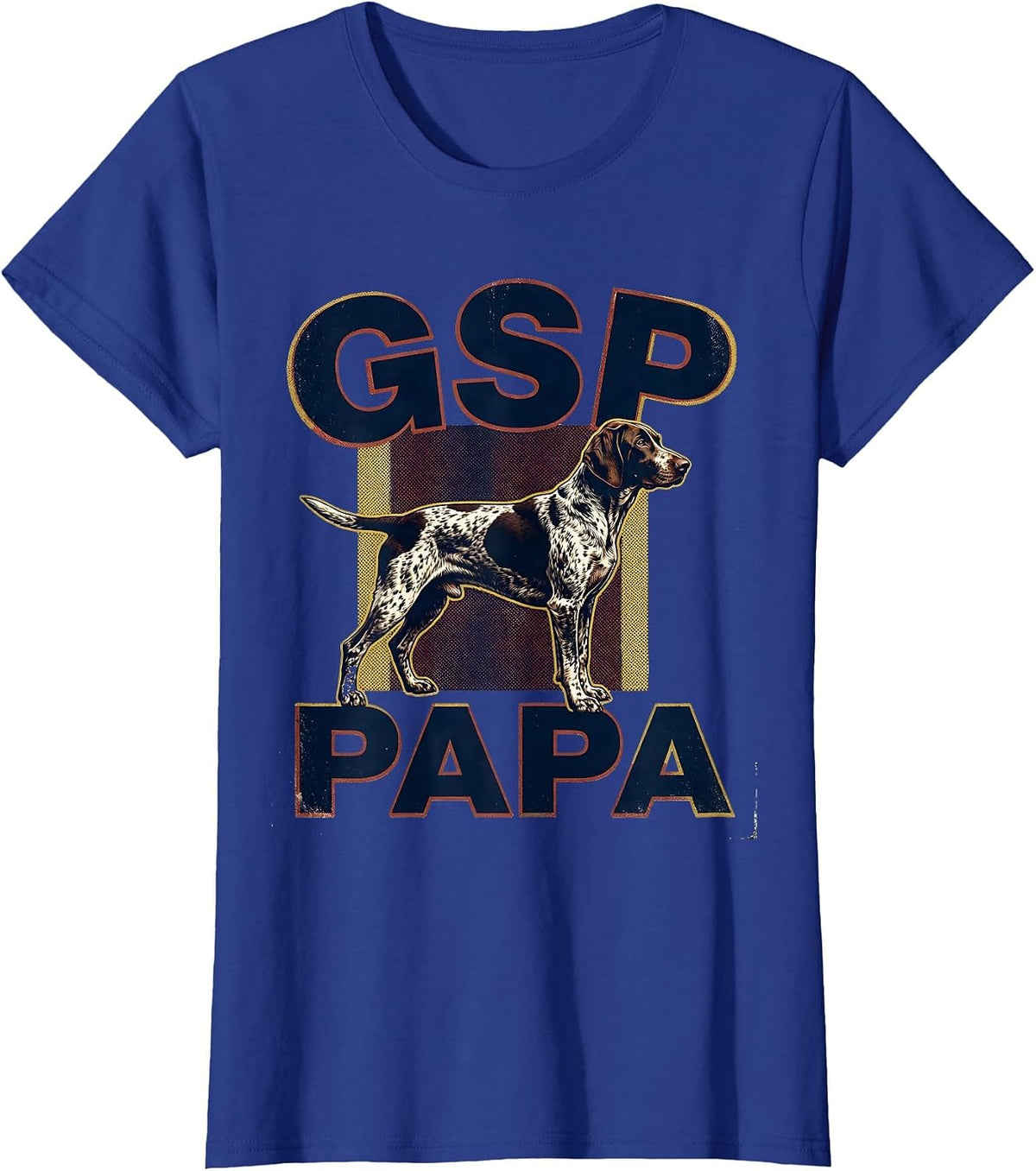 Women's GSP Papa Vintage German Shorthaired Pointer Dog Lover T-Shirt - Royal Blue