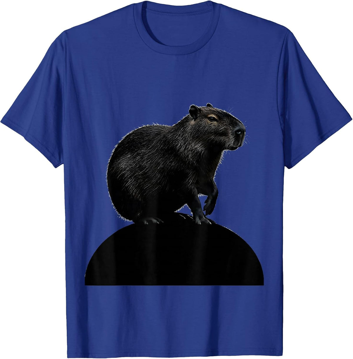 Men's Capybara Silhouette Funny Gamer Meme Humor T-Shirt - Royal Blue