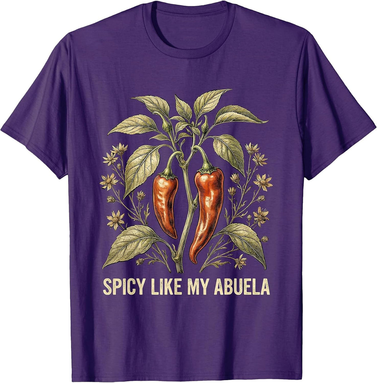 Spicy Like My Abuela Mexican Heritage Design T-Shirt - Purple