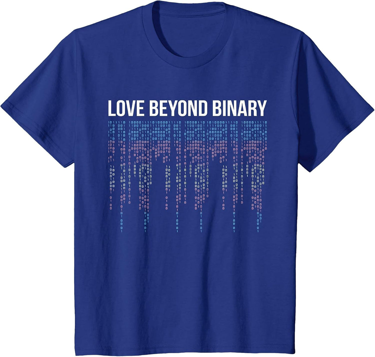 Binary Code Transgender LGBT-Q Gay Pride Coding Coder T-Shirt - Royal Blue