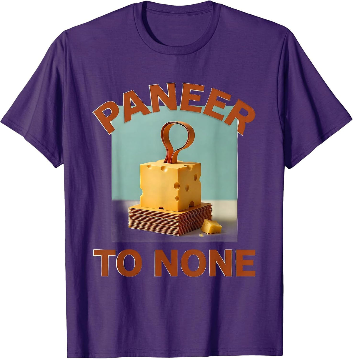 Men's Paneer To None Funny Cheese Lover Food Meme Humor T-Shirt - Purple