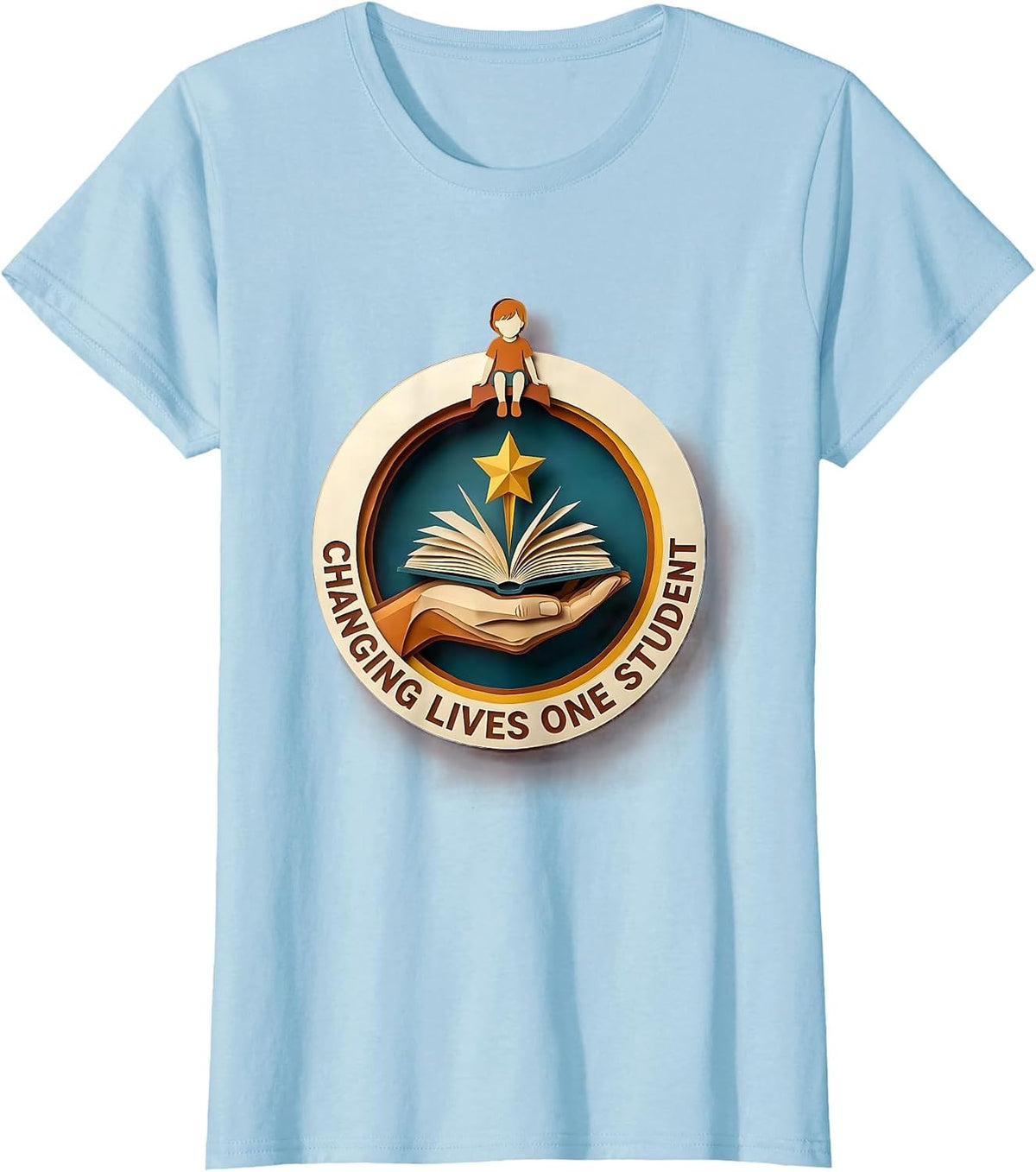 Changing Lives One Student Special Education Teacher T-Shirt - Baby Blue