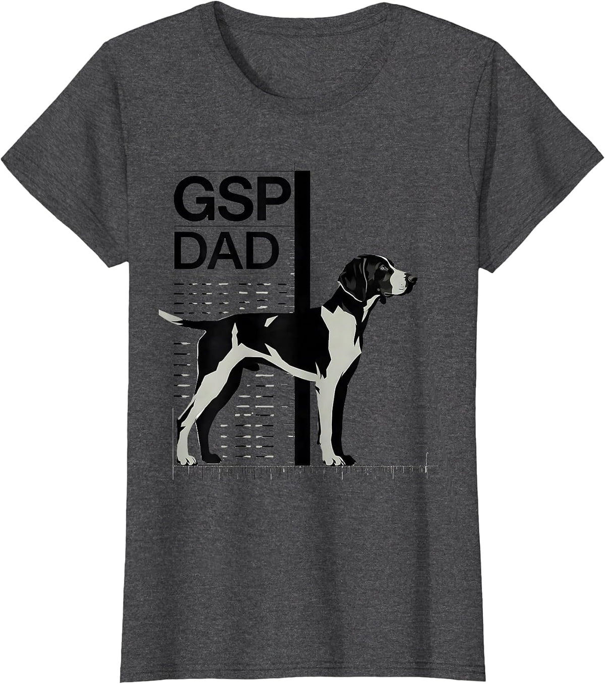 Women's GSP Dad Swiss International German Shorthaired Pointer Dog T-Shirt - Dark Heather Grey