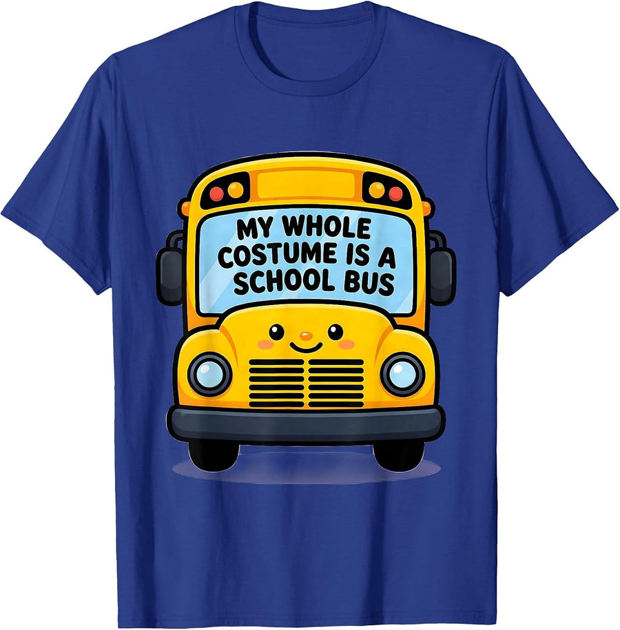 My Whole Costume Is A School Bus Cute Kawaii Halloween T-Shirt - Royal Blue