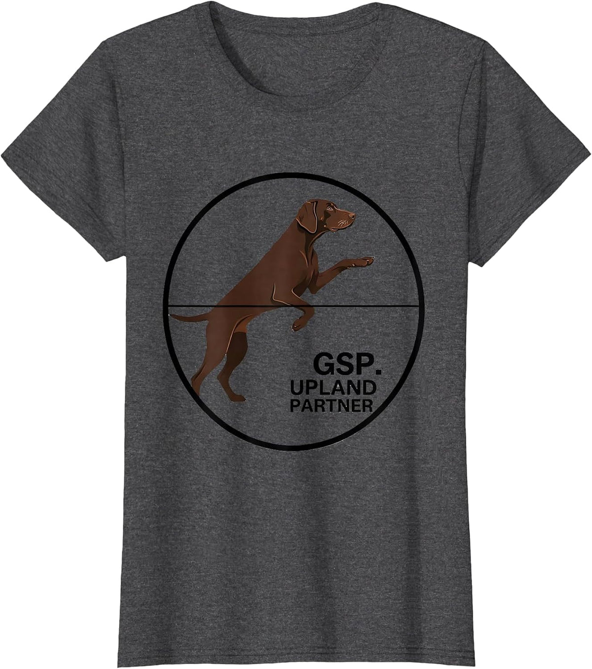 Women's GSP Upland Partner German Shorthaired Pointer Dog Lover Gift T-Shirt - Dark Heather Grey