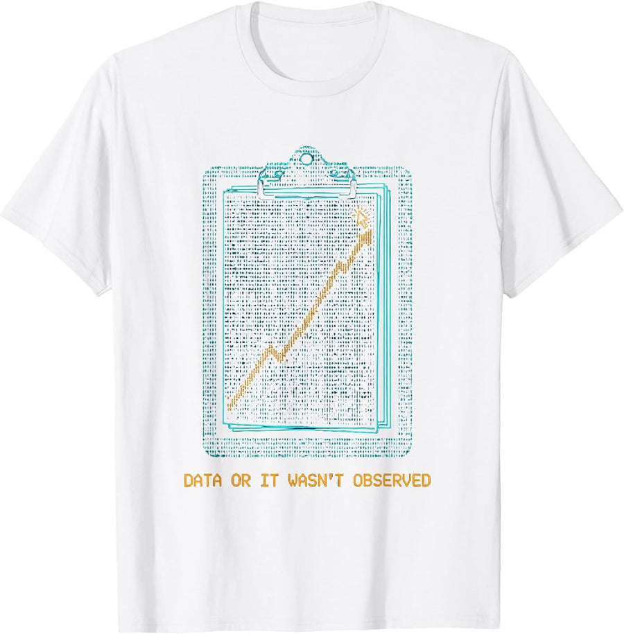Men's Data Or It Wasn't Observed Ascii Terminal Art ABA Therapist T-Shirt - White