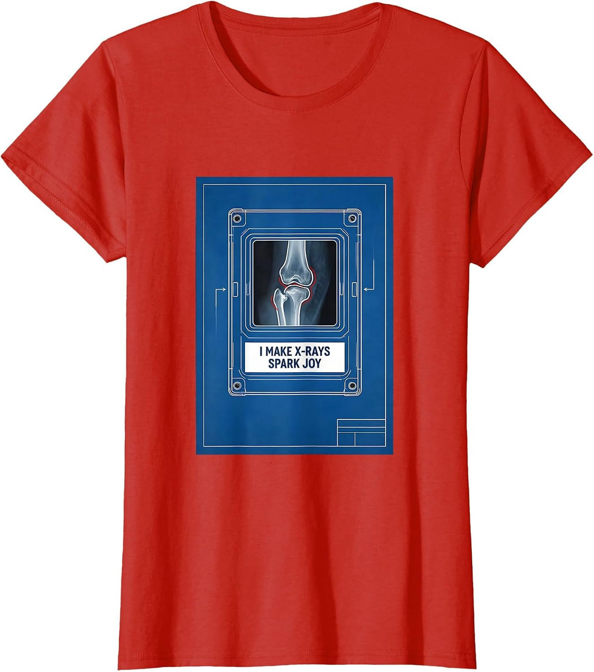 I Make X-Rays Spark Joy Funny Radiology Tech X-Ray T-Shirt - Red