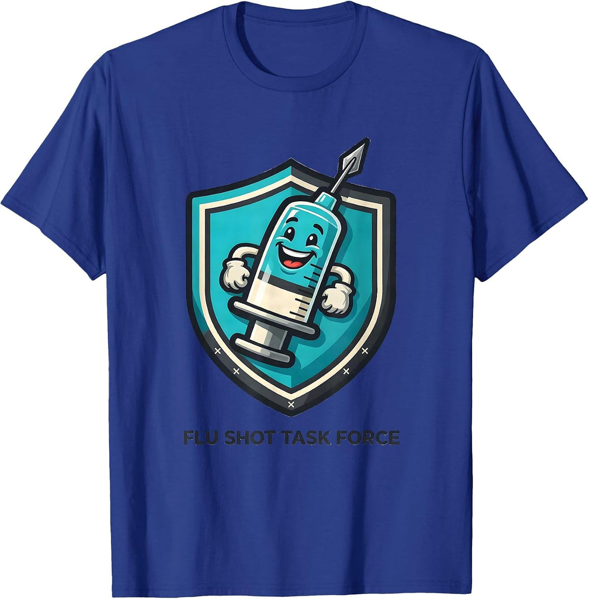 Men's Flu Shot Task Force Funny Nurse Doctor Vaccine Humor T-Shirt - Royal Blue