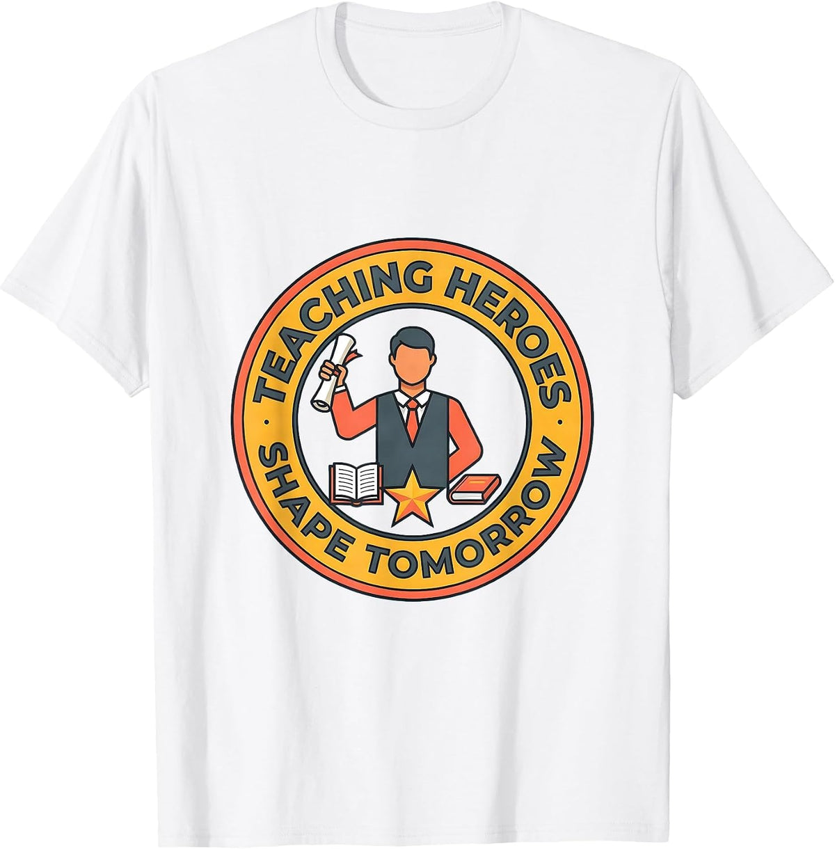 Men's Teaching Heroes Shape Tomorrow Labor Day Design T-Shirt - White