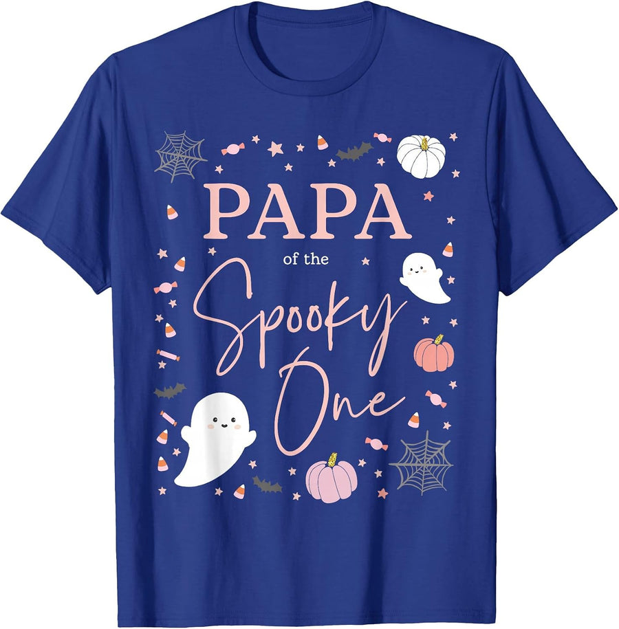 Papa of the Spooky One Girl First Birthday Pink Halloween T-Shirt - Royal Blue