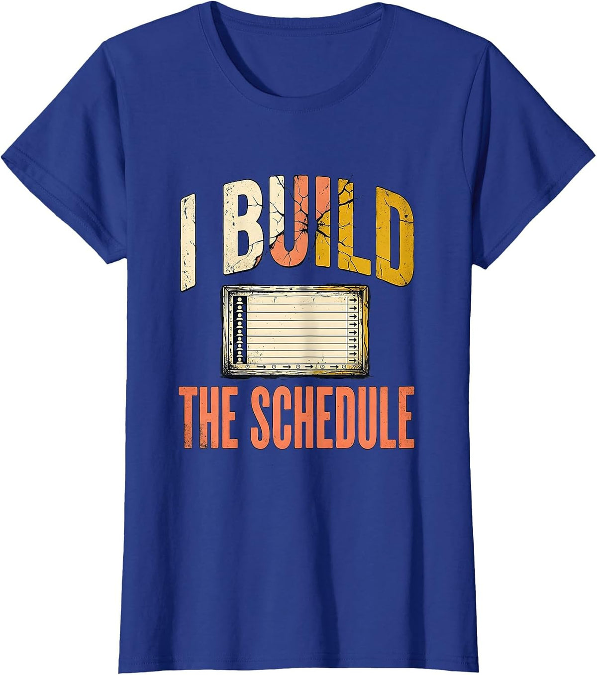 Women's I Build The Schedule Distressed Special Education Teacher T-Shirt - Royal Blue