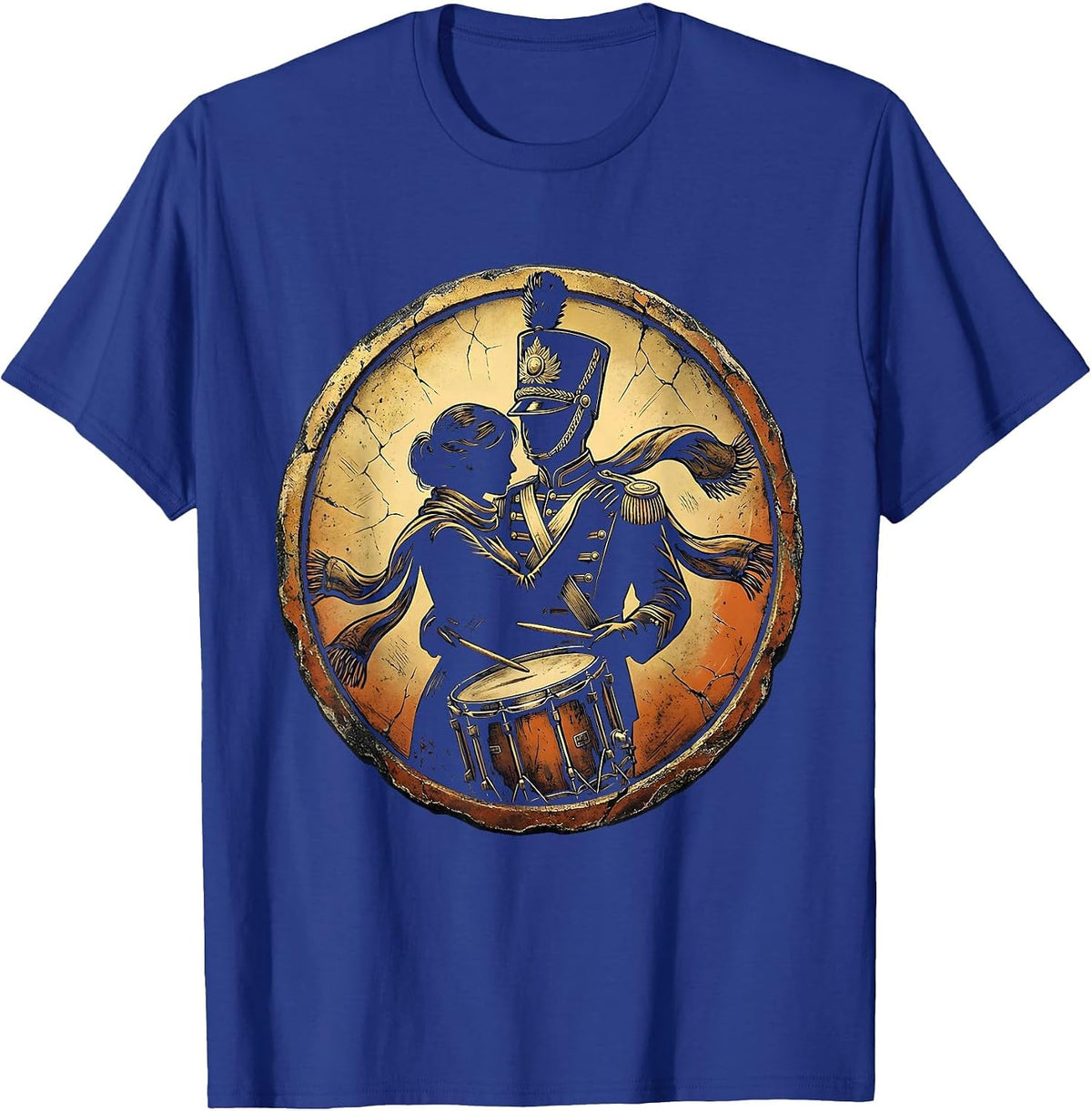 Band Mom Drum Major Scarf Wrap Graphic Tee T-Shirt - Royal Blue
