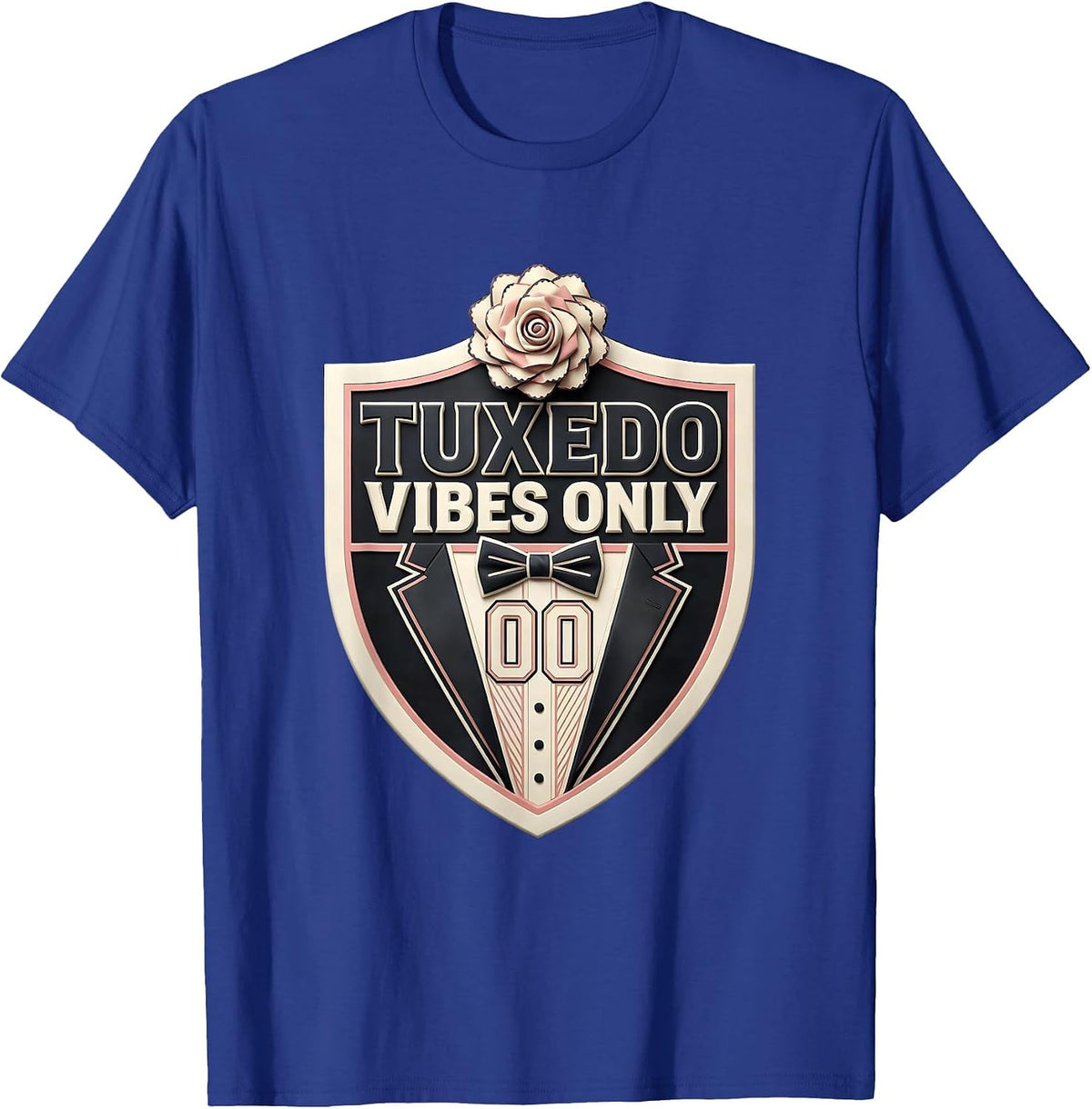 Tuxedo Vibes Only Formal Style Design T-Shirt - Royal Blue