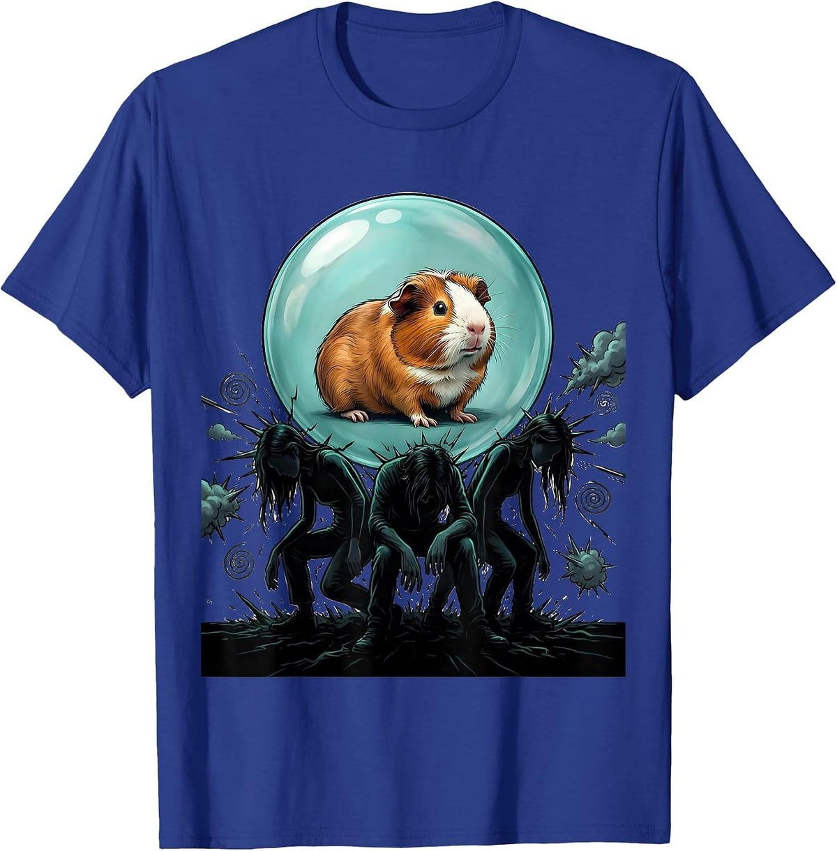 Guinea Pig Happy Calm Bubble Pet Lover Humor T-Shirt - Royal Blue