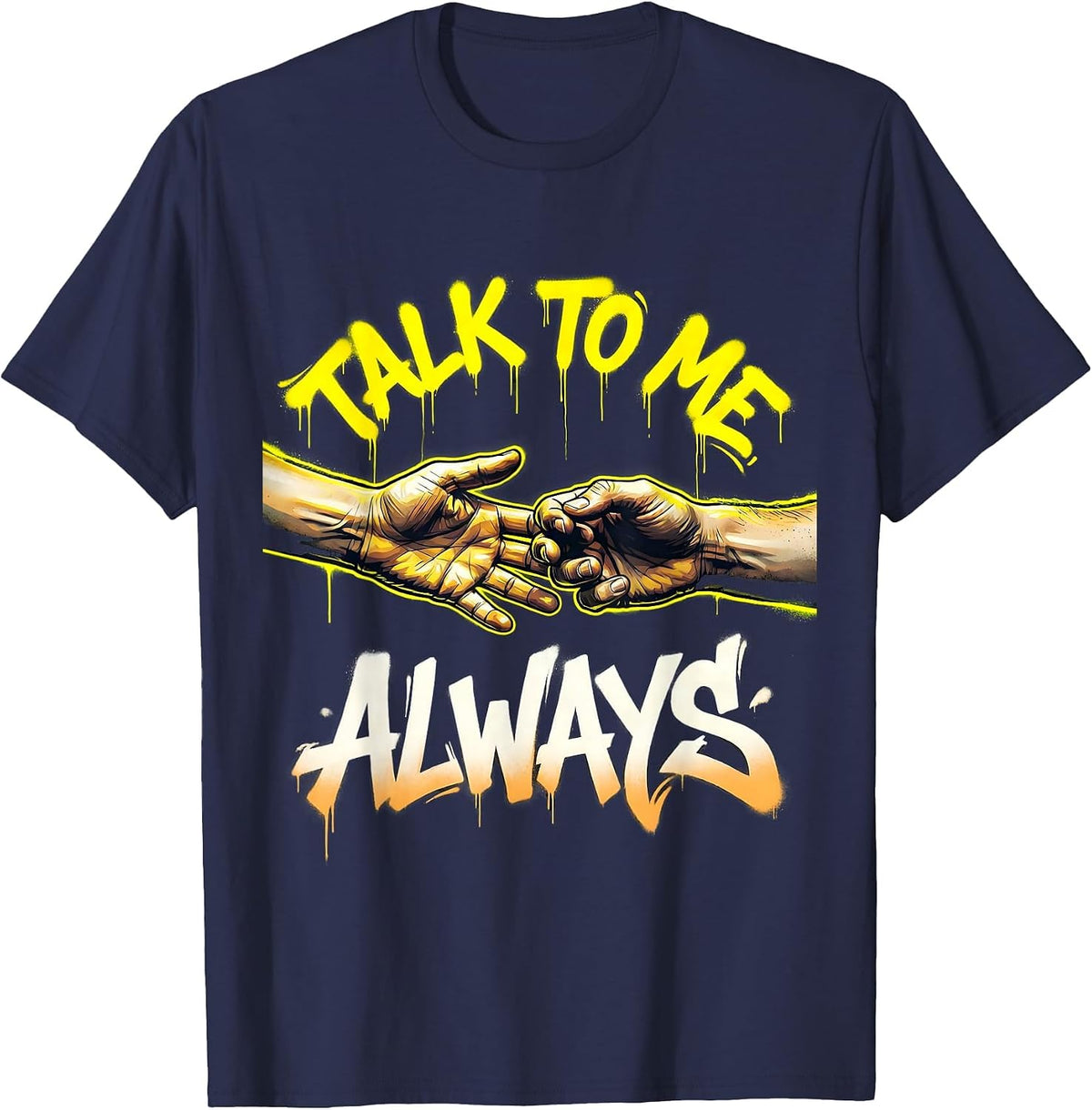 Men's Talk To Me Always Suicide Prevention Awareness T-Shirt - Navy Blue