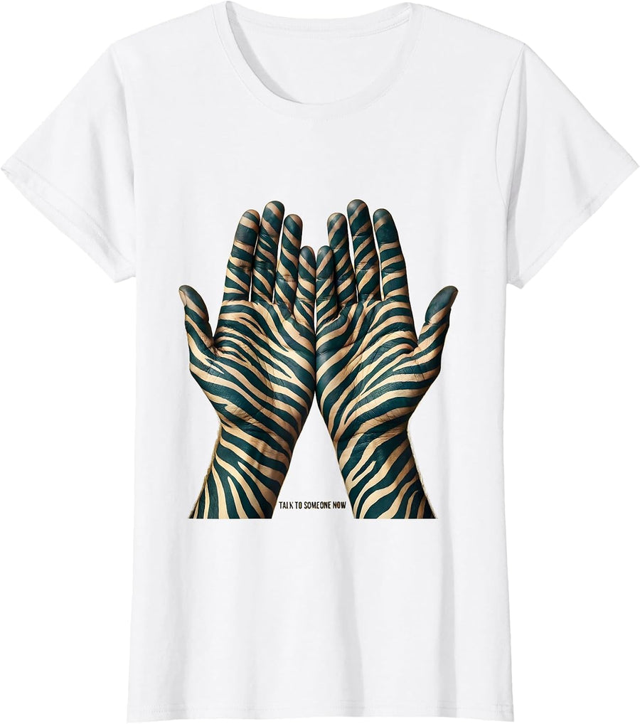 Women's Talk to Someone Now Suicide Prevention Design T-Shirt - White