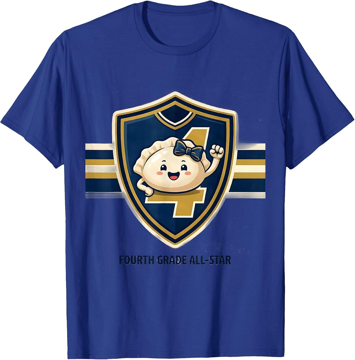 Men's Fourth Grade All-Star Cute Dumpling Back to School Girl T-Shirt - Royal Blue