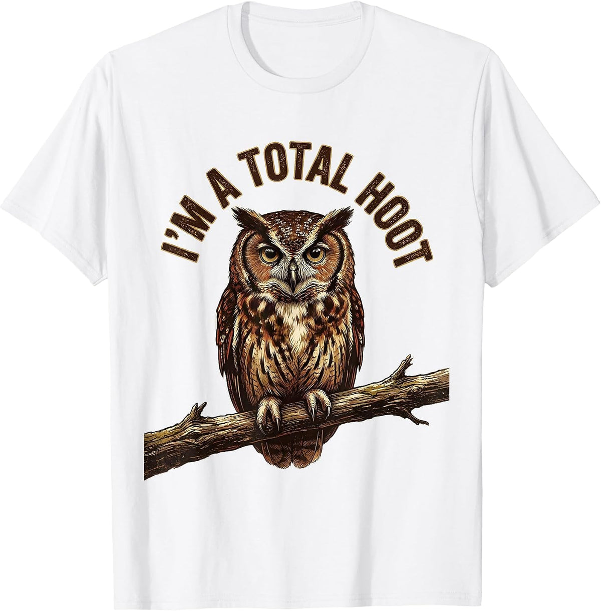 Men's I'm A Total Hoot Vintage Owl Lover Birdwatcher Humor T-Shirt - White