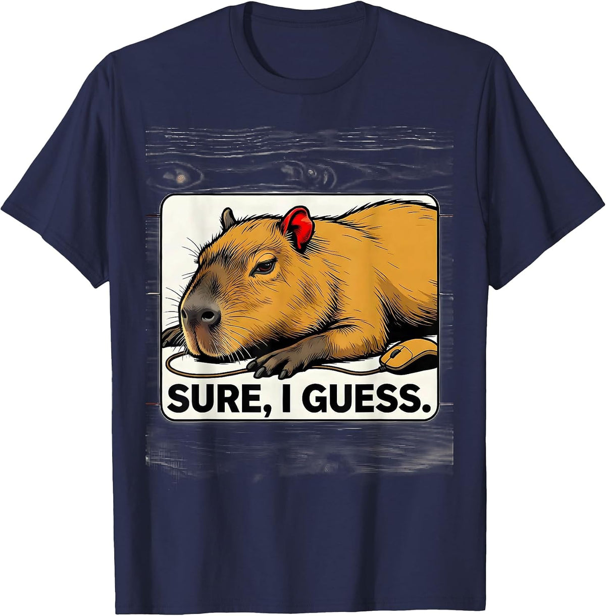 Men's SURE, I GUESS Funny Capybara Gamer Meme Humor T-Shirt - Navy Blue