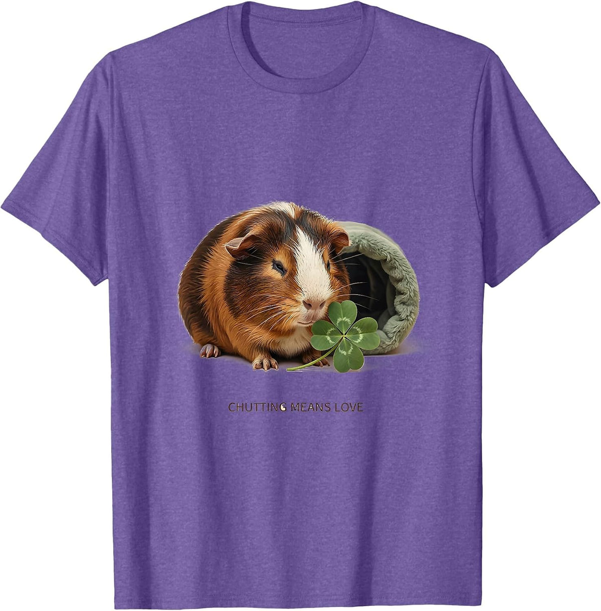 Men's Chutting Means Love Funny Guinea Pig Cavy Lover Pet Humor T-Shirt - Purple Heather