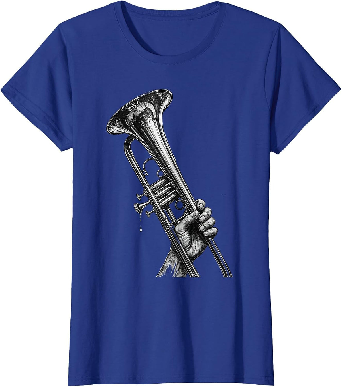 Women's Trombone Slide Tired Humor Band Player Gift T-Shirt - Royal Blue