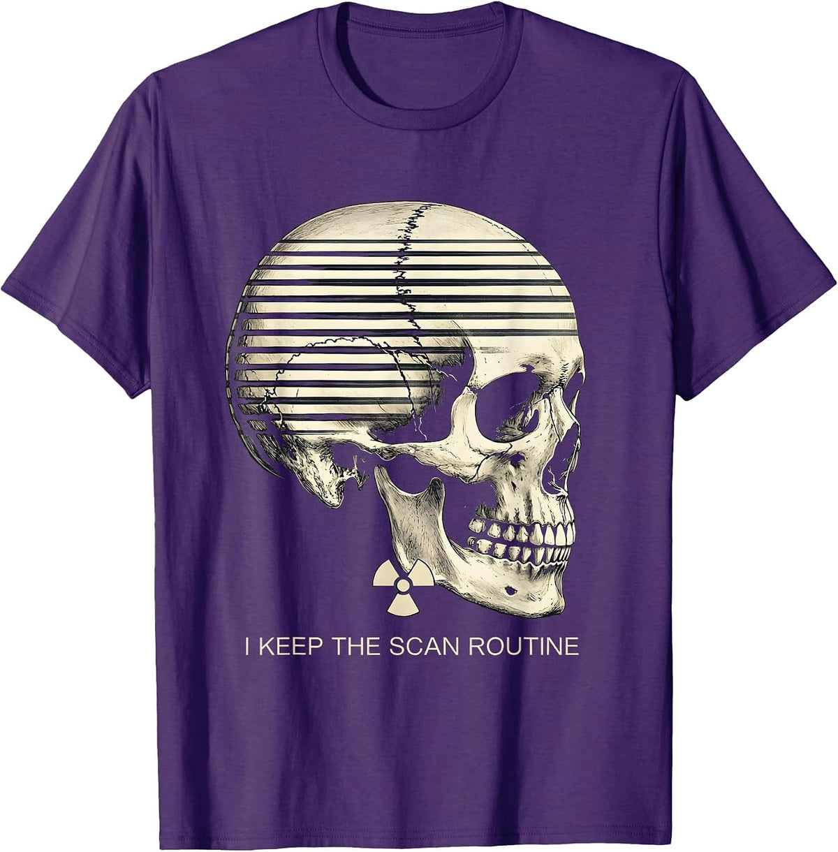 Men's I Keep The Scan Routine Funny Radiology Tech Rad Tech Humor T-Shirt - Purple