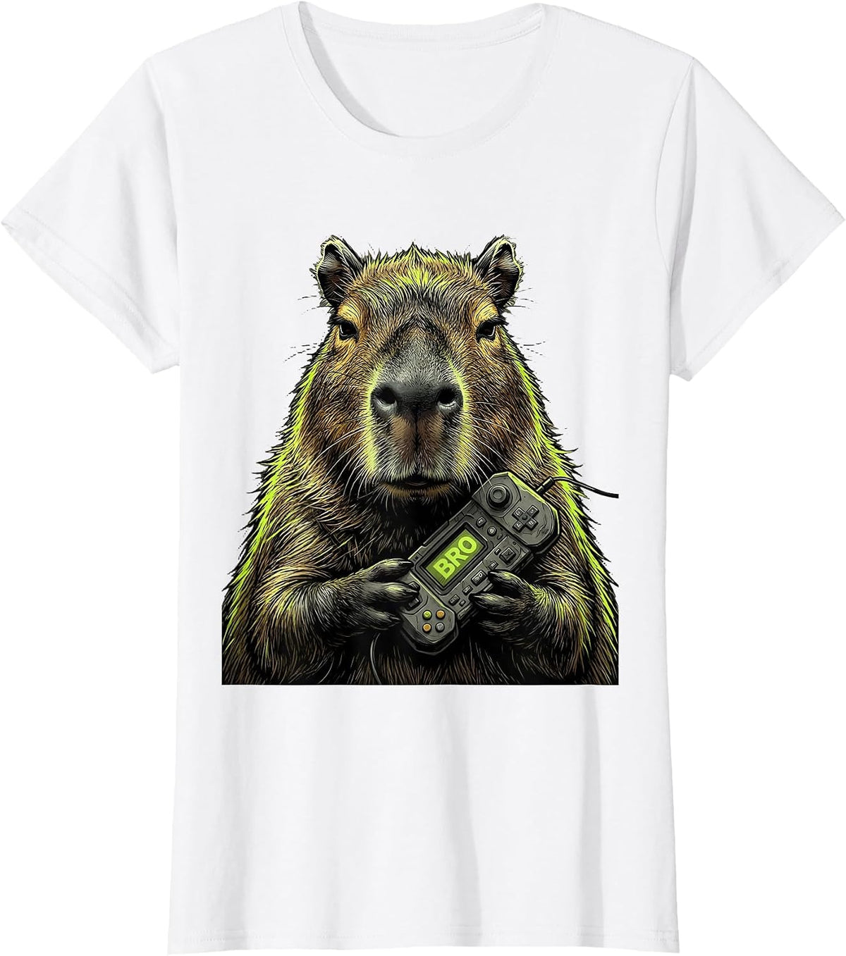 bro Funny Capybara Gamer Meme Humor T-Shirt - White