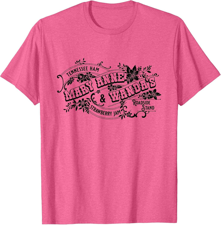 90’s Country Mary Anne and Wanda’s Road Stand Funny Earl T-Shirt - Pink Heather