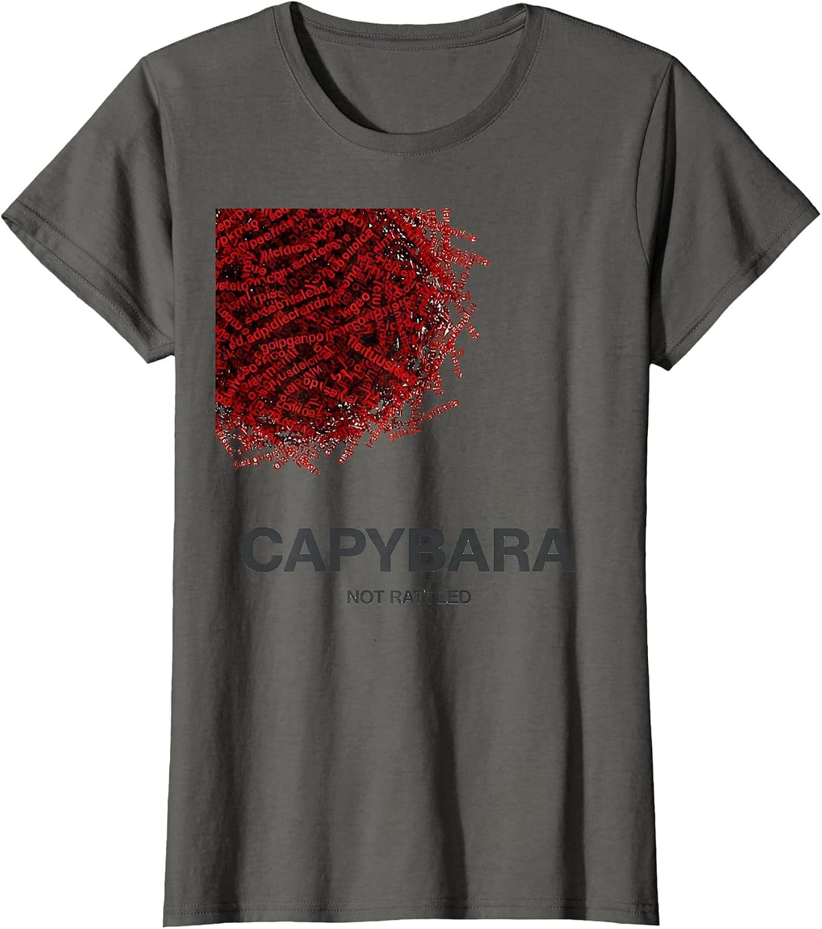 Women's Capybara Not Rattled Funny Capybara Meme Gamer Humor T-Shirt - Asphalt Grey