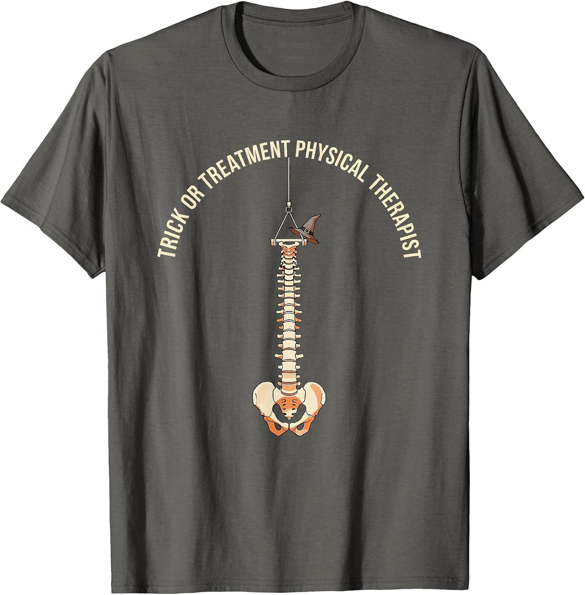 Men's Trick Or Treatment Physical Therapist Halloween PT T-Shirt - Asphalt Grey